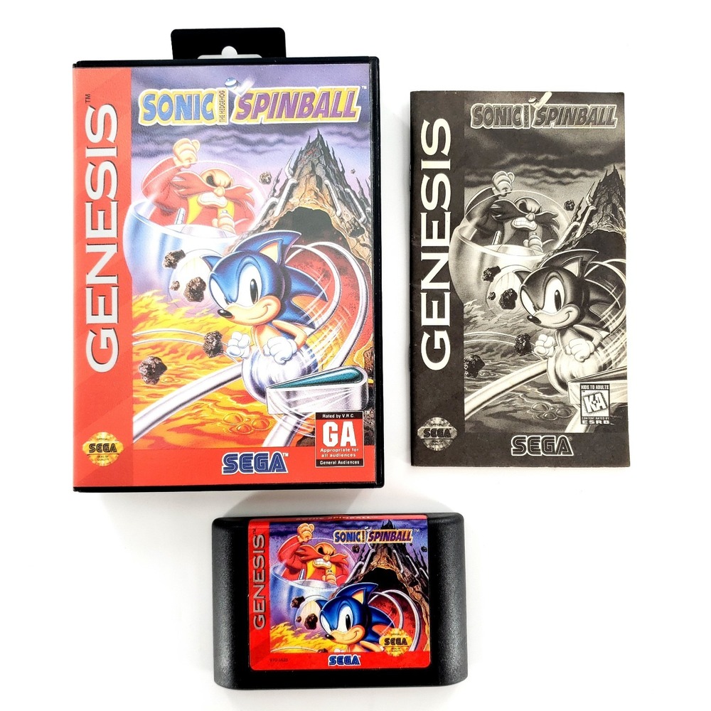 Sonic Spinball (Sega Genesis, 1993) Authentic Complete Tested & Works